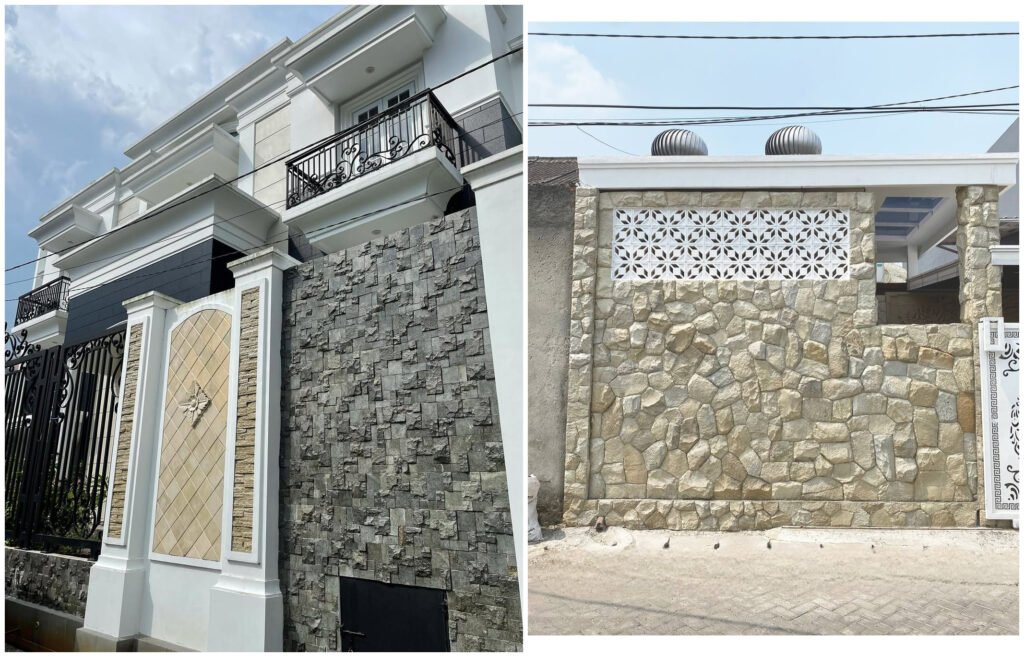 Dua Bahan, Satu Gaya Elegan! Inspirasi Pagar dari Batu Alam dan Besi Polos